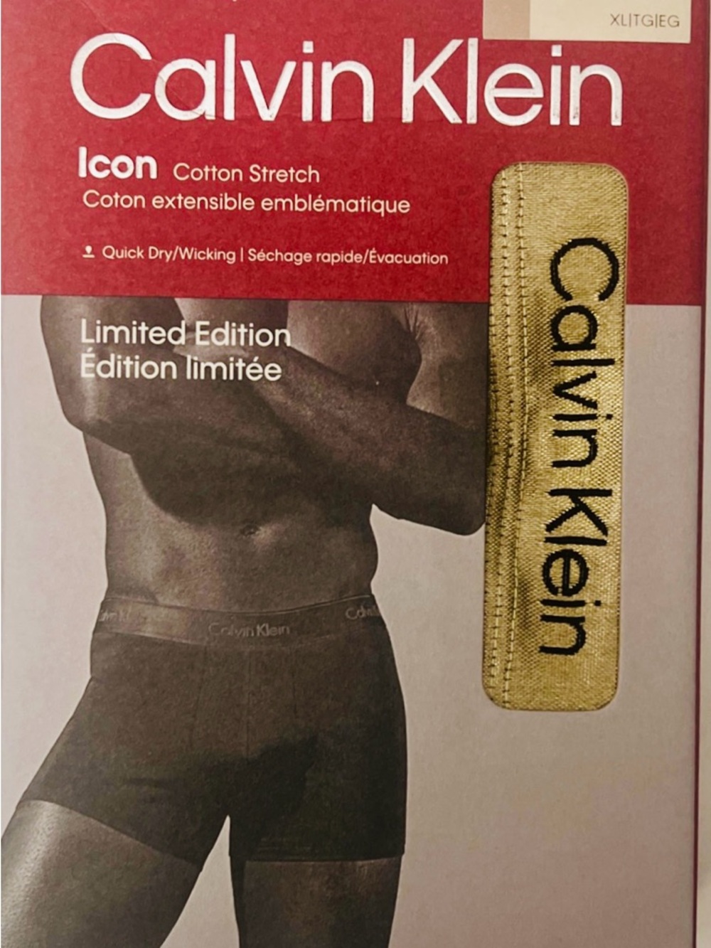 Beige Calvin Klein Trunk with Gold Waistband Logo Limited Edition XL